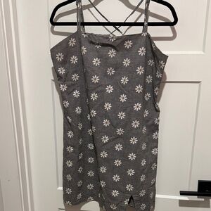 Gingham Daisy Print Strappy Sundress